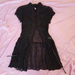 Black Lace See-through top blouse